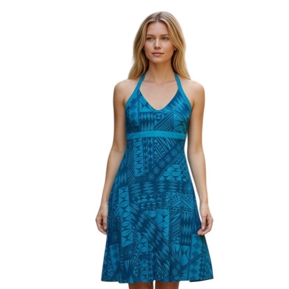 Patagonia Organic Cotton Sporty Women's size Large Summer Beachy Halter Dress